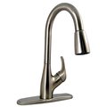 Shefu Products 8 in. Single Handle Pulldown Kitchen Faucet; Nickel SH792627